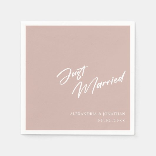 Elegante Blush Pink net getrouwd Custom Wedding Servet (Voorkant)