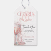 Elegante Blush Pink Pearls en Prosecco Dank u Cadeaulabel (Voorkant)