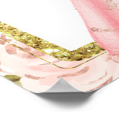 Elegante Blush Pink Princess Floral Quinceañera Poster (Hoek)