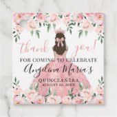 Elegante Blush Pink Quinceanera Bedankt Bedankjes Labels (Voorkant)