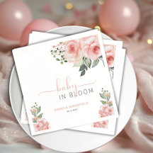 Elegante Blush Pink Rose Baby in Bloom Shower