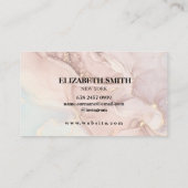 Elegante Blush Pink Rose goud Marmeren Textuur Visitekaartje (Achterkant)