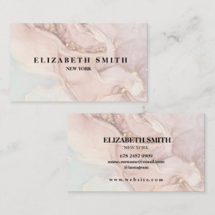 Elegante Blush Pink Rose goud Marmeren Textuur Visitekaartje