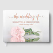 Elegante Blush Pink Rose Kleine bruiloft Folie Gastenboek (Voorkant)