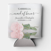 Elegante Blush Pink Rose Maid of Honor Wedding Blikjeskoeler (Voorkant)