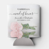 Elegante Blush Pink Rose Maid of Honor Wedding Blikjeskoeler (Achterkant)