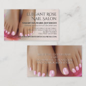 Elegante Blush Pink Rose Pedicure Nail Salon Visitekaartje (Voorkant / Achterkant)