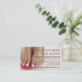 Elegante Blush Pink Rose Pedicure Nail Salon Visitekaartje (Staand voorkant)