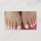 Elegante Blush Pink Rose Pedicure Nail Salon Visitekaartje (Achterkant)