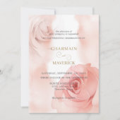 Elegante Blush Pink Rose Wedding Kaart (Voorkant)