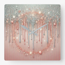 Elegante Blush Pink & Silver Glitter Drip