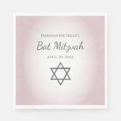 Elegante Blush Pink Star van David Bat Mitswa Servet (Voorkant)
