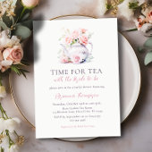 Elegante Blush Pink Tijd voor Tea Vrijgezellenfees Kaart
