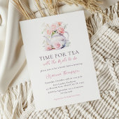 Elegante Blush Pink Tijd voor Tea Vrijgezellenfees Kaart