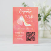 Elegante Blush Pink Vrijgezellenfeest Bride To Be Informatiekaartje (Staand voorkant)