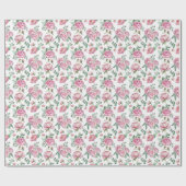 Elegante Blush pioen en groen Waterverf Bloemen Cadeaupapier (Vlak)