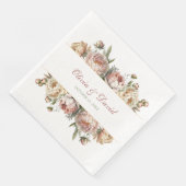 Elegante Blush Pioenrozen Bruiloft Servetten (Hoek)