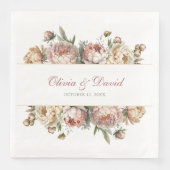 Elegante Blush Pioenrozen Bruiloft Servetten (Voorkant)