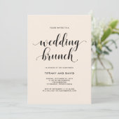 Elegante Blush Post bruiloft brunch uitnodiging (Staand voorkant)