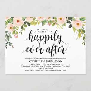Elegante Blush Post Wedding Brunch Invitation Kaar Kaart