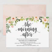 Elegante Blush Post Wedding Brunch Invitation Kaar Kaart (Voorkant / Achterkant)