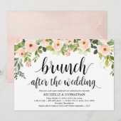 Elegante Blush Post Wedding Brunch Invitation Kaar Kaart (Voorkant / Achterkant)