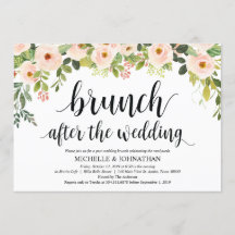 Elegante Blush Post Wedding Brunch Invitation Kaar