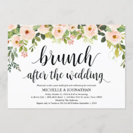 Elegante Blush Post Wedding Brunch Invitation Kaar Kaart