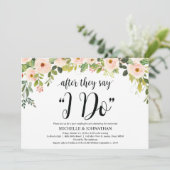 Elegante Blush Post Wedding Brunch Invitation Kaar Kaart (Staand voorkant)