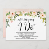 Elegante Blush Post Wedding Brunch Invitation Kaar Kaart (Voorkant / Achterkant)