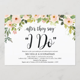Elegante Blush Post Wedding Brunch Invitation Kaar Kaart