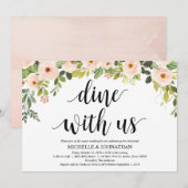 Elegante Blush Post Wedding Brunch Invitation Kaar Kaart (Voorkant / Achterkant)