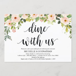 Elegante Blush Post Wedding Brunch Invitation Kaar Kaart
