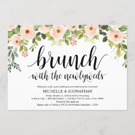 Elegante Blush Post Wedding Brunch Invitation Kaar Kaart