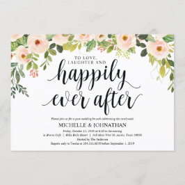 Elegante Blush Post Wedding Brunch Invitation Kaar Kaart