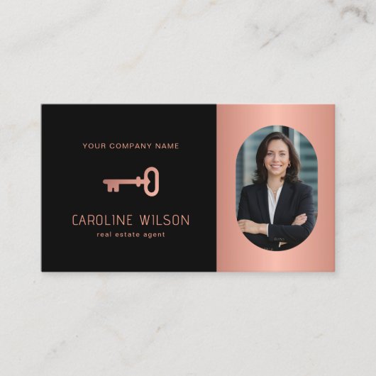 Elegante blush professionele onroerend goed foto visitekaartje (Voorkant)