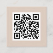 Elegante Blush QR-code Vierkante Visitekaartje (Achterkant)