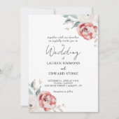 Elegante blush rode ivoren Rozen allemaal in één b Kaart (Voorkant)