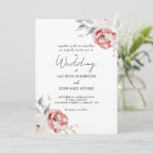 Elegante blush rode ivoren Rozen allemaal in één b Kaart (Staand voorkant)