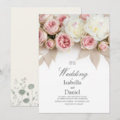 Elegante Blush Roos bruiloft uitnodiging Sjabloon (Voorkant / Achterkant)
