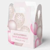 Elegante Blush Roze Ballonnen Bedankt Verjaardag Bedankdoosjes (Geopend)