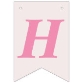 Elegante Blush Roze Beige Verjaardagsballonnen Vlaggetjes (Tweede vlag)