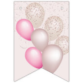 Elegante Blush Roze Beige Verjaardagsballonnen Vlaggetjes (Eerste vlag)