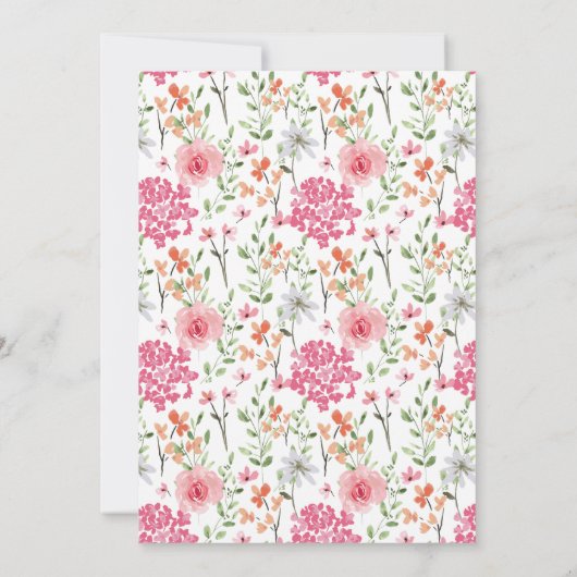 Elegante Blush Roze Bloem Quinceañera Tiara Kaart (Achterkant)