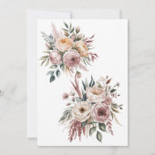 Elegante Blush Roze Bloemen Bruidsmeisjes Luncheon Kaart (Achterkant)