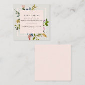 Elegante Blush Roze Bloemen Bruiloft Website RSVP Informatiekaartje (Voorkant / Achterkant)