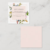 Elegante Blush Roze Bloemen Bruiloft Website RSVP Informatiekaartje (Voorkant / Achterkant)