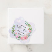 Elegante Blush Roze Bloemen Dank u Bruiloft Bedankjes Labels (In situ)