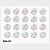Elegante Blush Roze Bloemen Dank u Bruiloft Ronde Sticker (Vel)