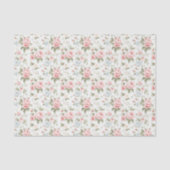 Elegante Blush Roze Bloemen Gift wrap Tissuepapier (Voorkant)